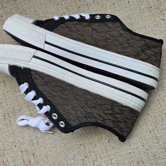 Fast Men Sneaker Canvas Brown/White Shoes Lace Up White Laces/White Rubber Toe - Picture 9 of 12